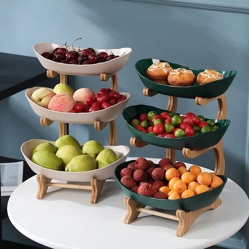 Stilren Metallfruktskål med 2 eller 3 Våningar – StackFruit