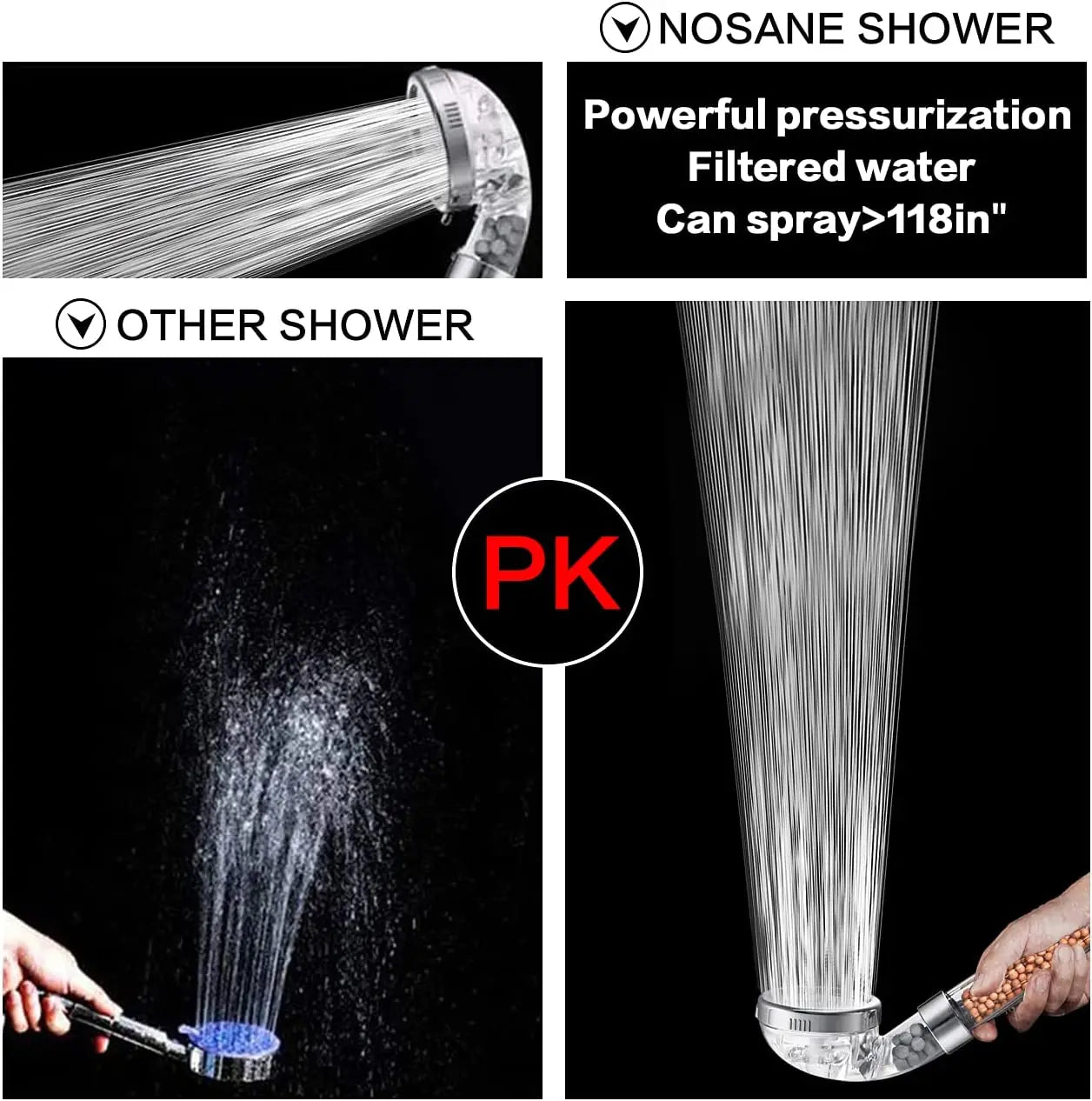 Högtryckssparande Duschhuvud med Filter - AquaGlow
