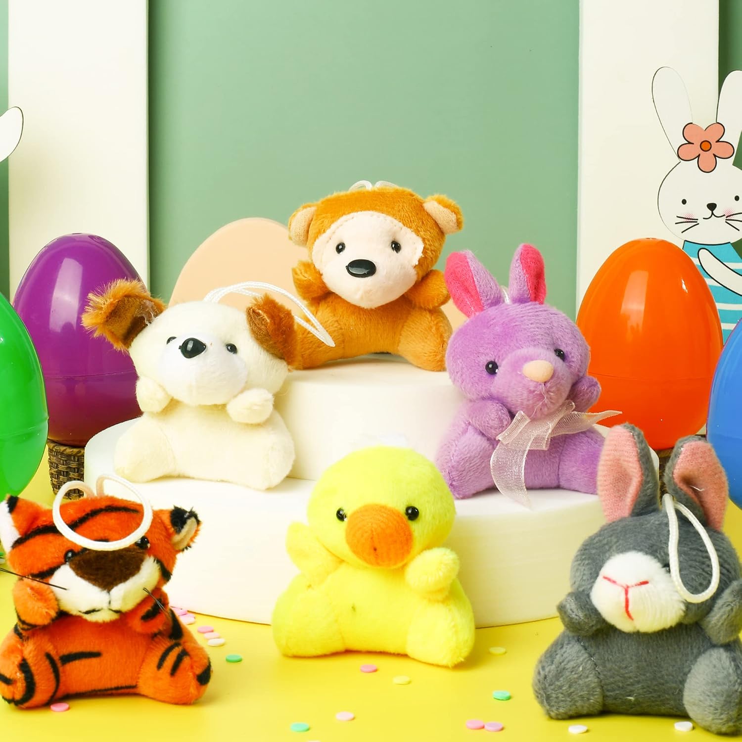 Plush Easter Eggs with Mini Animals for Children – 12 Delars Överraskningsägg Set