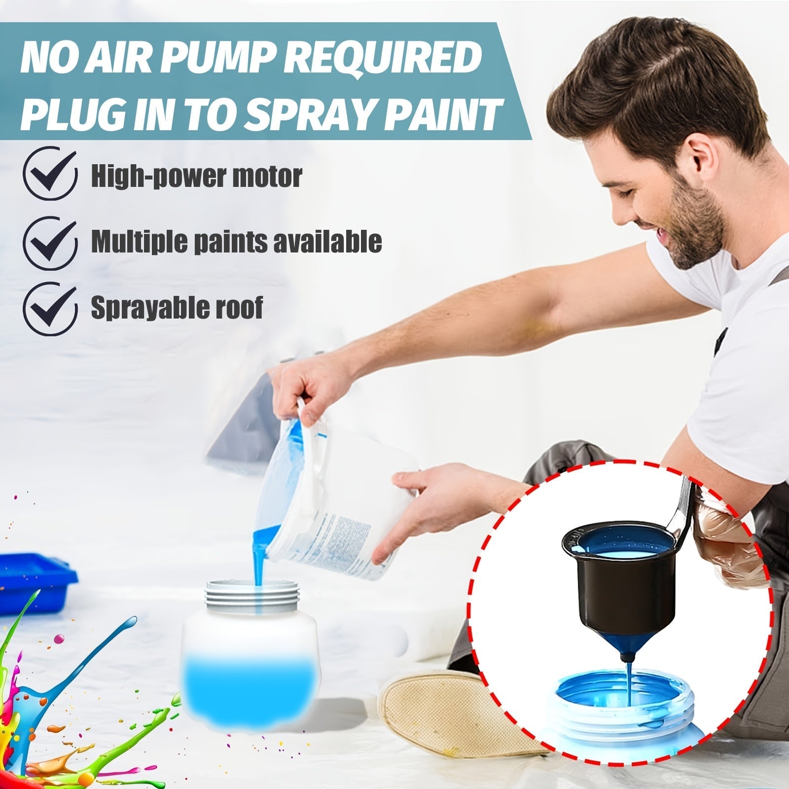 ProSpray Färgspruta – Trådlös med 2 Batterier och 1000ml Avtagbar Tank