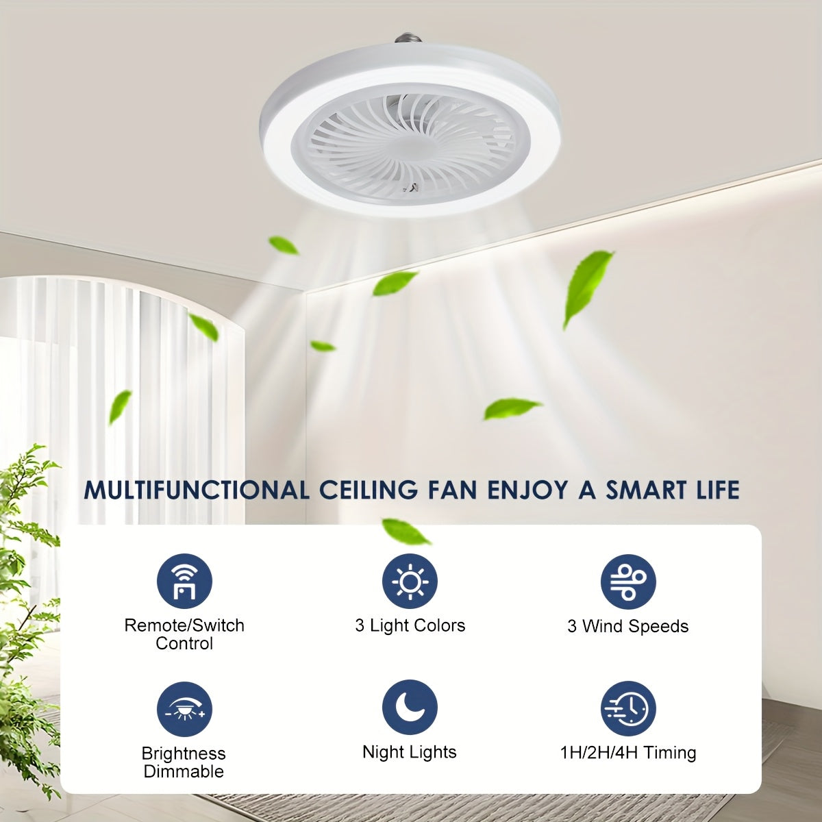 LED Slim Takfläktlampa – Dimbar och Tyst