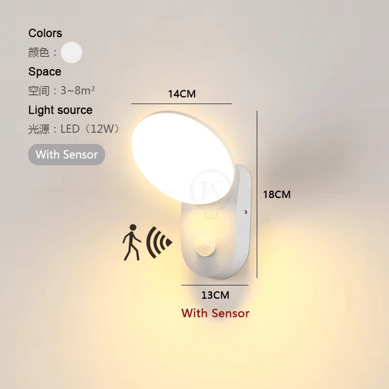 Smart LED Vägglampa med Rörelsesensor