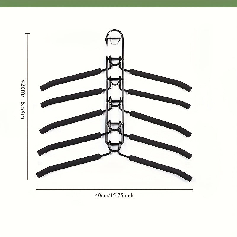 Multi-Layer Hanger Set – 5-i-1 Platsbesparande Organisatör med Halkfria Skumkuddar