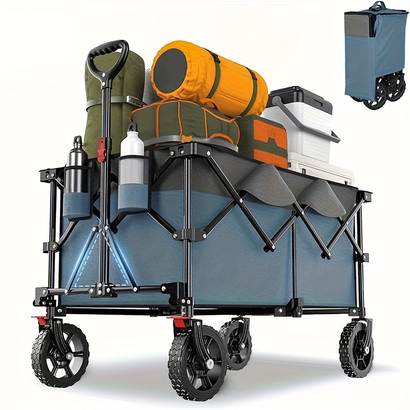 RuggedTrail Fällbar All-Terräng Vagn – 200L Kapacitet och 200kg Lastkapacitet