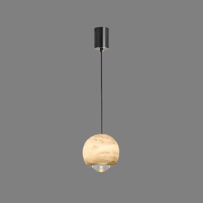 Taklampa - Alabaster Glas Boll med Marmor Fot