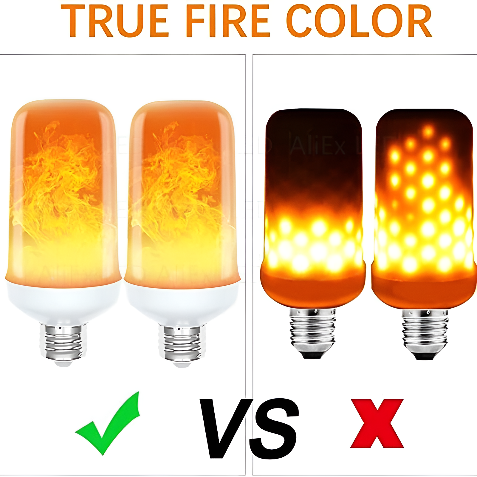 Flame Effect Lamp - 9W Simulerad Flamma Lampa