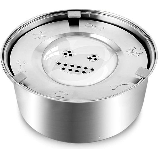 Vattenskål för hundar i rostfritt stål med anti-spill-funktion - AquaPaw