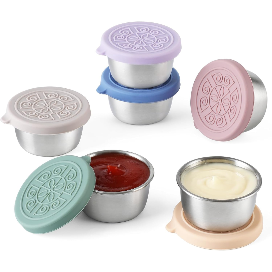 Läckagesäkra Såskoppar i Rostfritt Stål (Set om 6) – FlavorPods