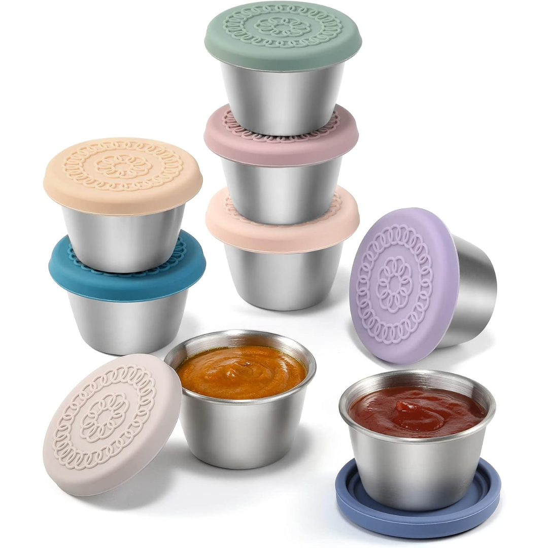 Läckagesäkra Såskoppar i Rostfritt Stål (Set om 6) – FlavorPods