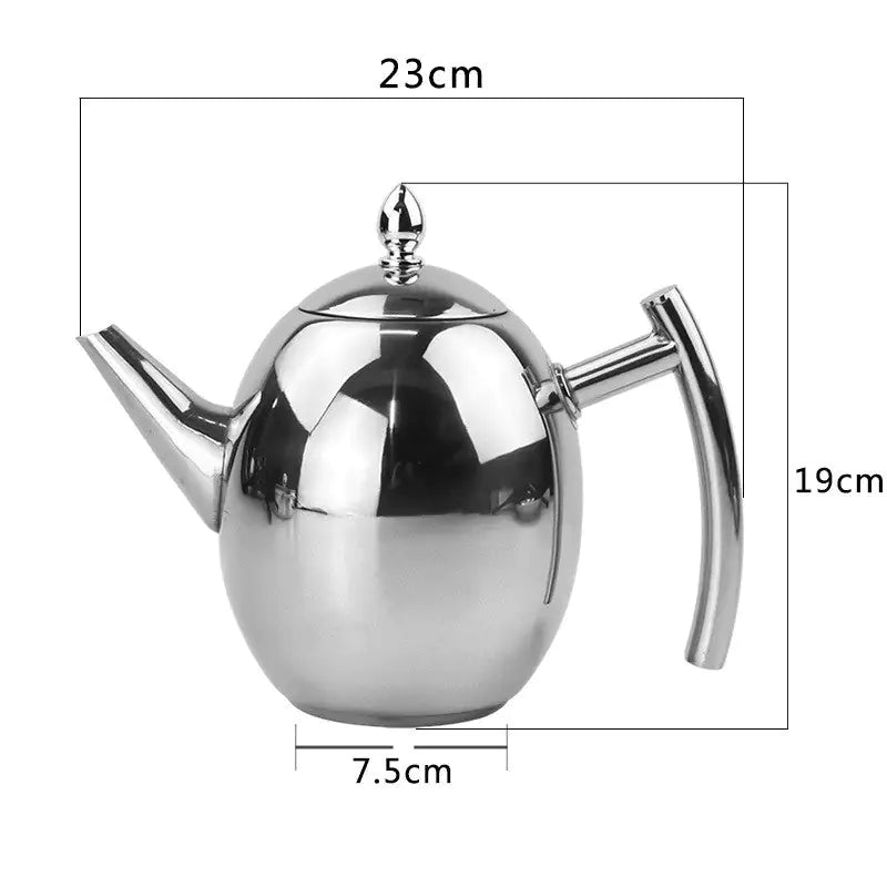 Teapot i rostfritt stål med infuser – TeaElegance