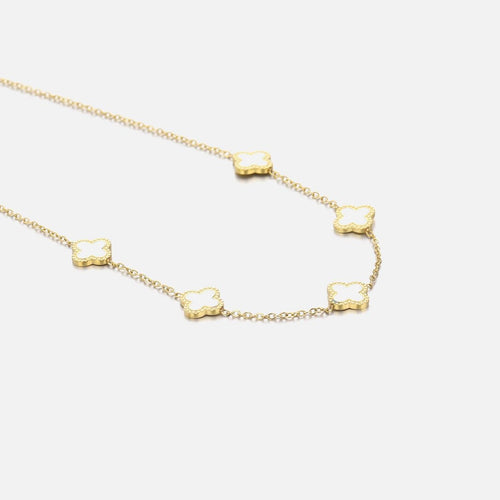 Guldhalsband - Lyxig Klöverdesign | Elegant Utformning | Justerbar Längd