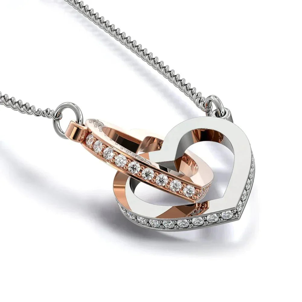 Hjärta Halsband för Dotter - Vitguld och Roséguld