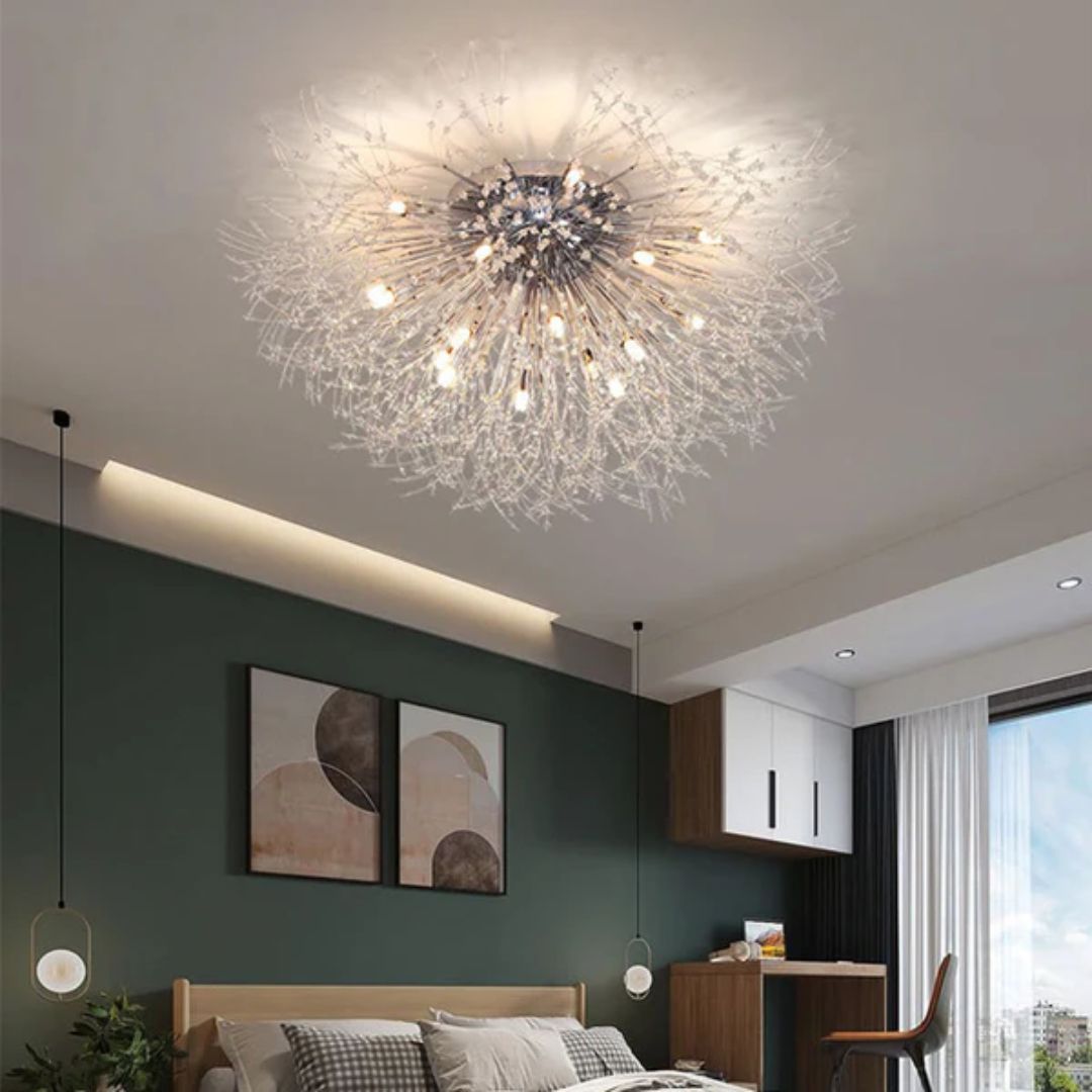 Xelva Luxe Taklampa - Kristallblom Design - LED Belysning