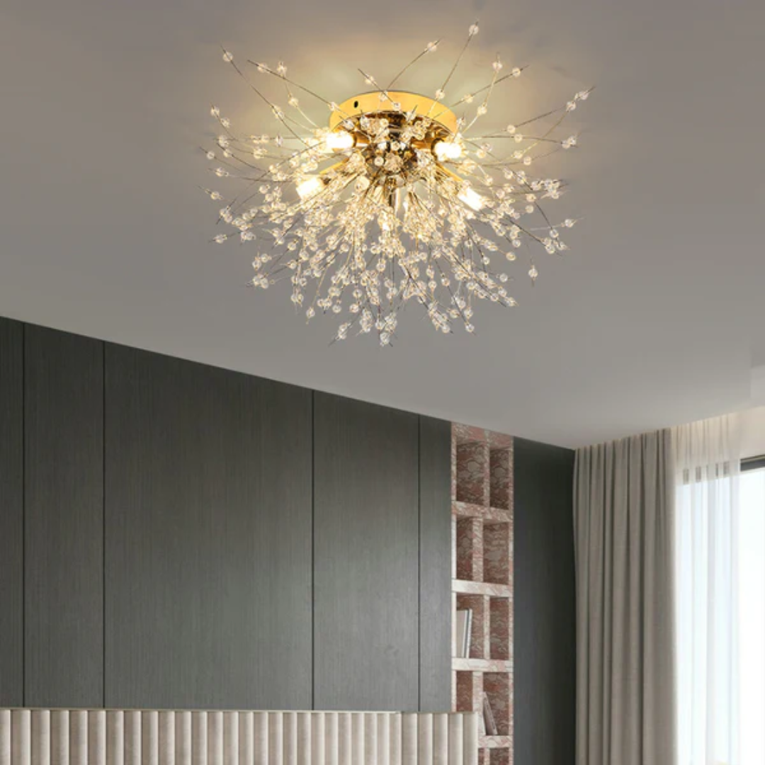 Xelva Luxe Taklampa - Kristallblom Design - LED Belysning