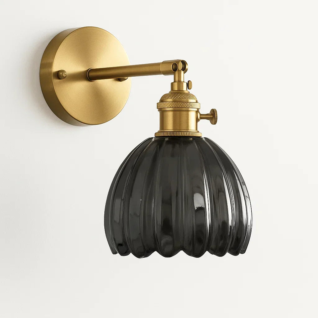 Retro Vägglampa | Glas Tulpan Design | Elegant Belysning