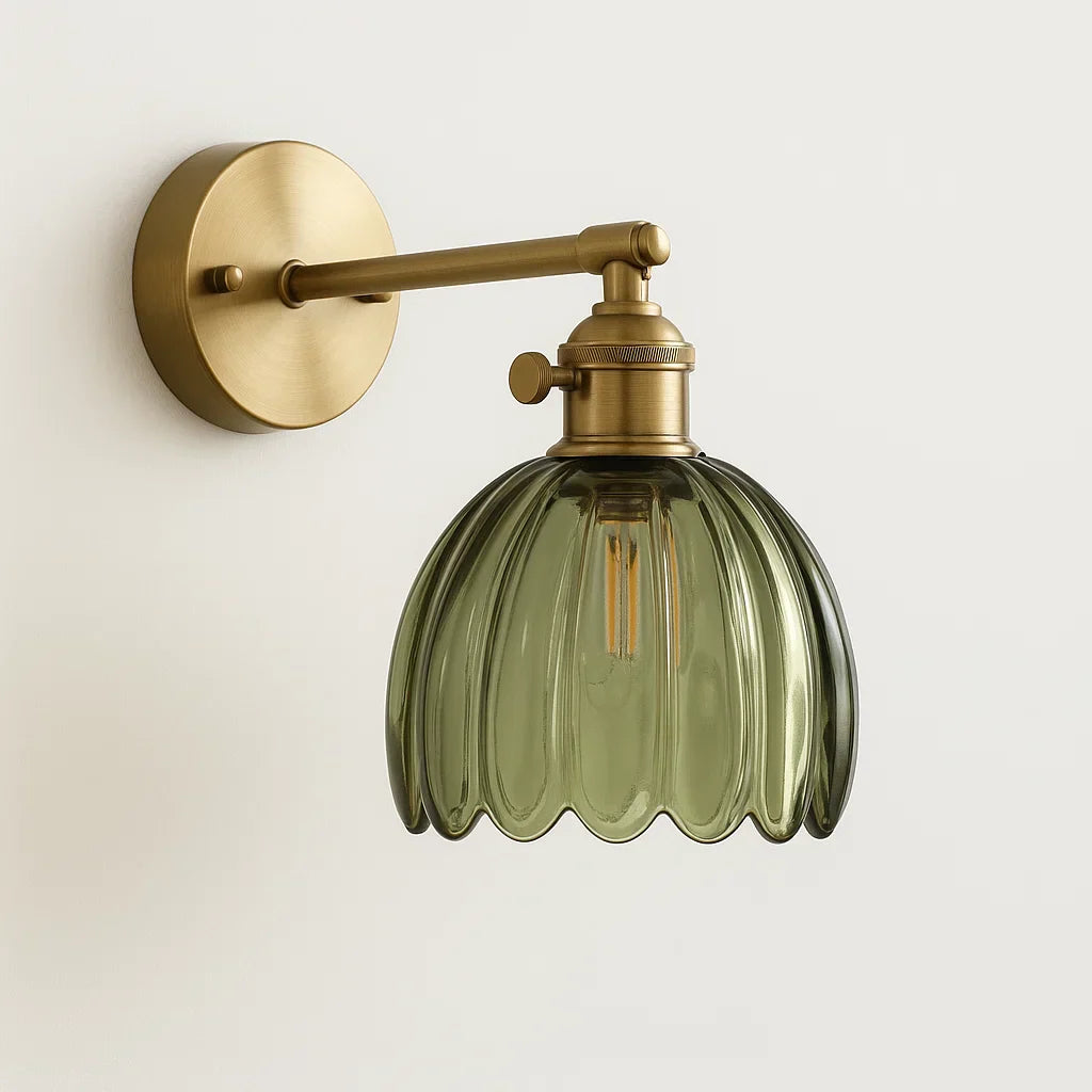 Retro Vägglampa | Glas Tulpan Design | Elegant Belysning