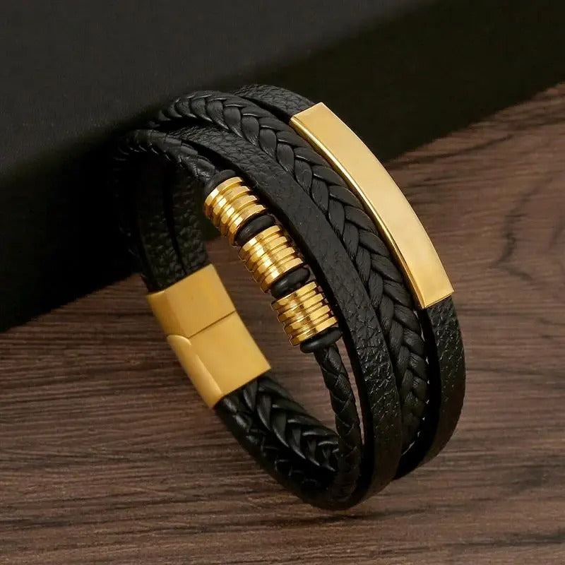 Majestätiskt Vintage Armband - Lyxig Läderstil
