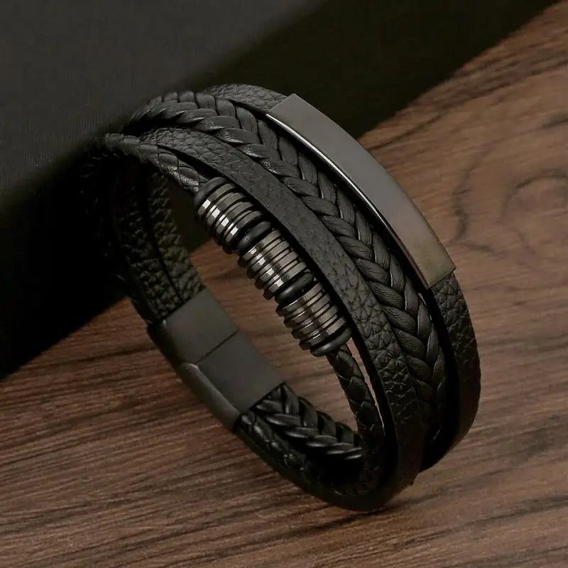 Majestätiskt Vintage Armband - Lyxig Läderstil