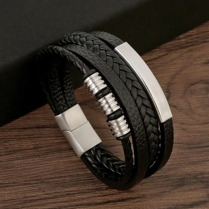 Majestätiskt Vintage Armband - Lyxig Läderstil