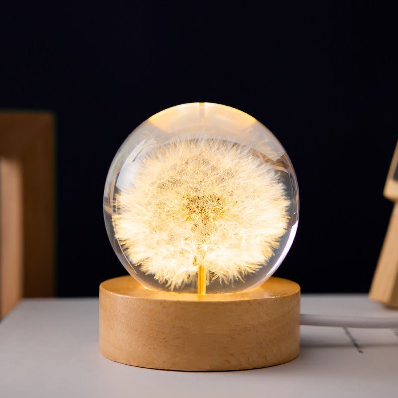 Kristallkula Lampa med Eviga Blommor – Lumora