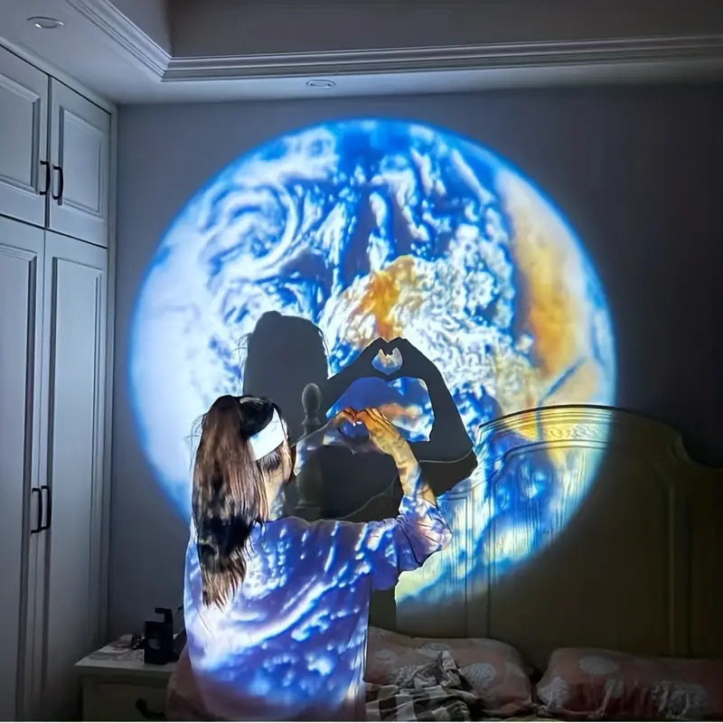 Projektion Lampa Jord och Måne – CelestiaGlow