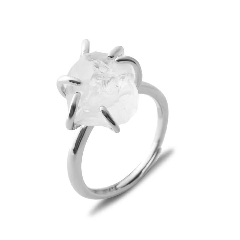 Sexklor Justerbar Ring med Naturlig Kristall – Liora
