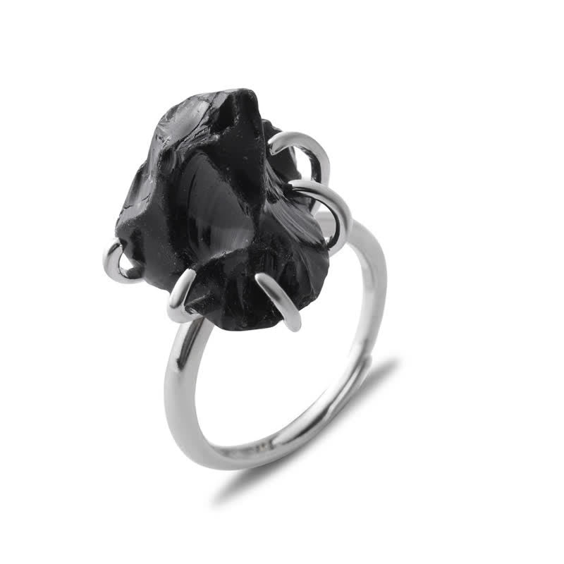 Sexklor Justerbar Ring med Naturlig Kristall – Liora