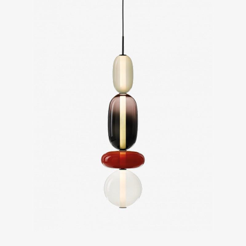 Modern Taklampa med Färgat Glas