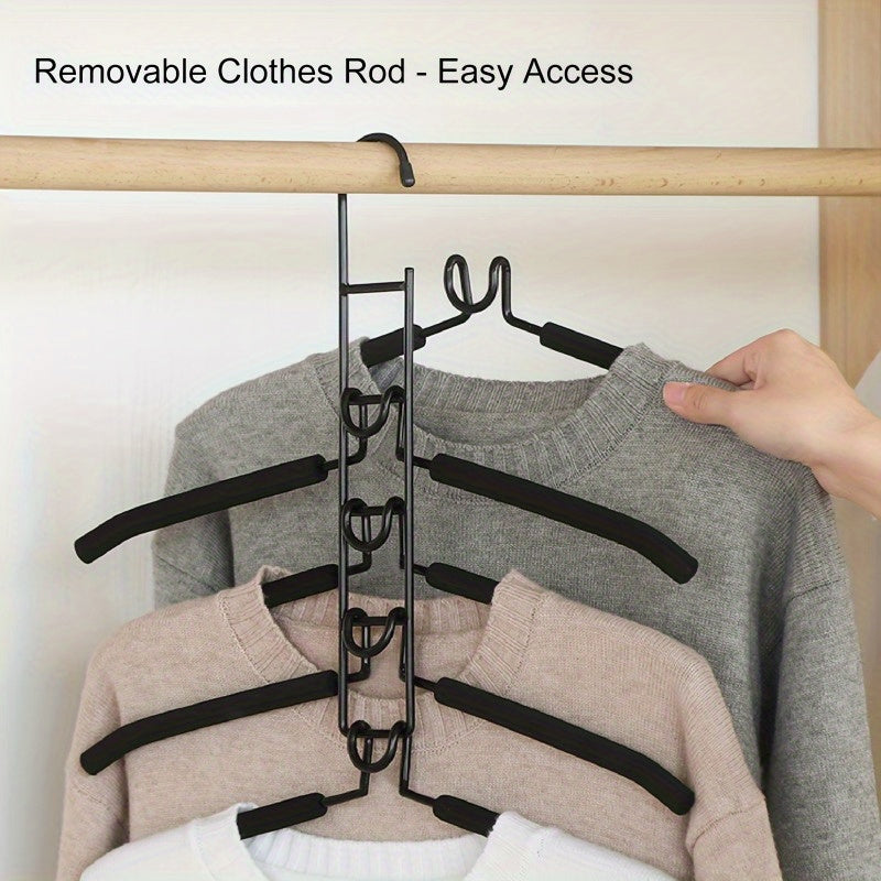 Multi-Layer Hanger Set – 5-i-1 Platsbesparande Organisatör med Halkfria Skumkuddar
