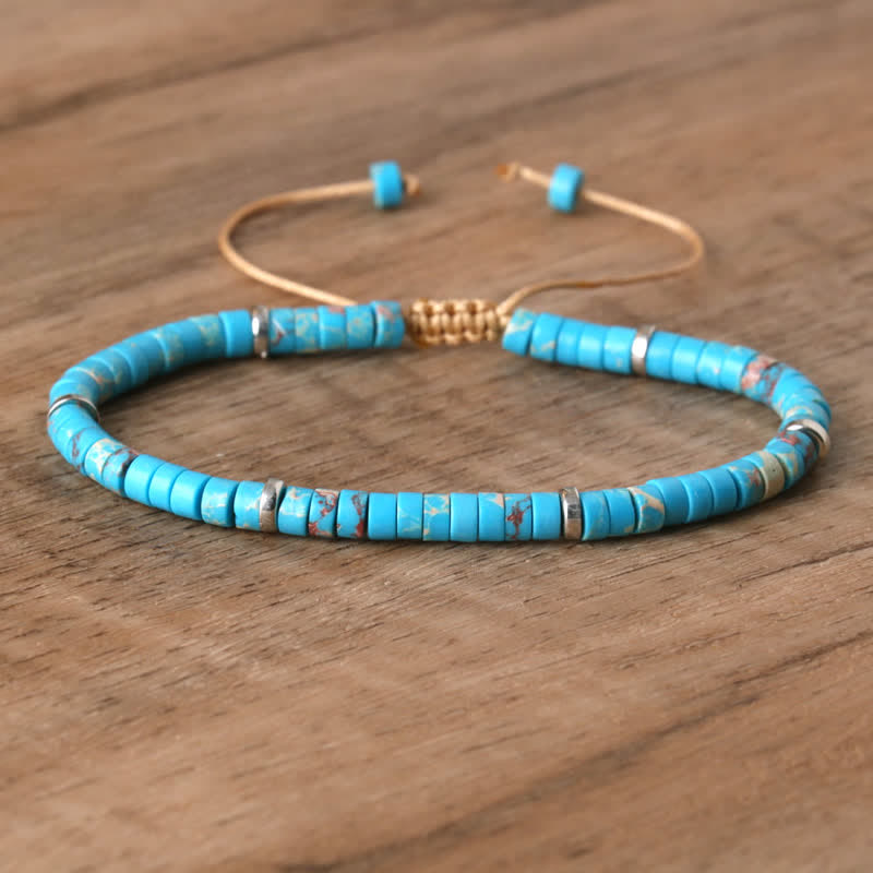 Flätad Armband med 2.4 mm Naturstenpärlor – Seraphina