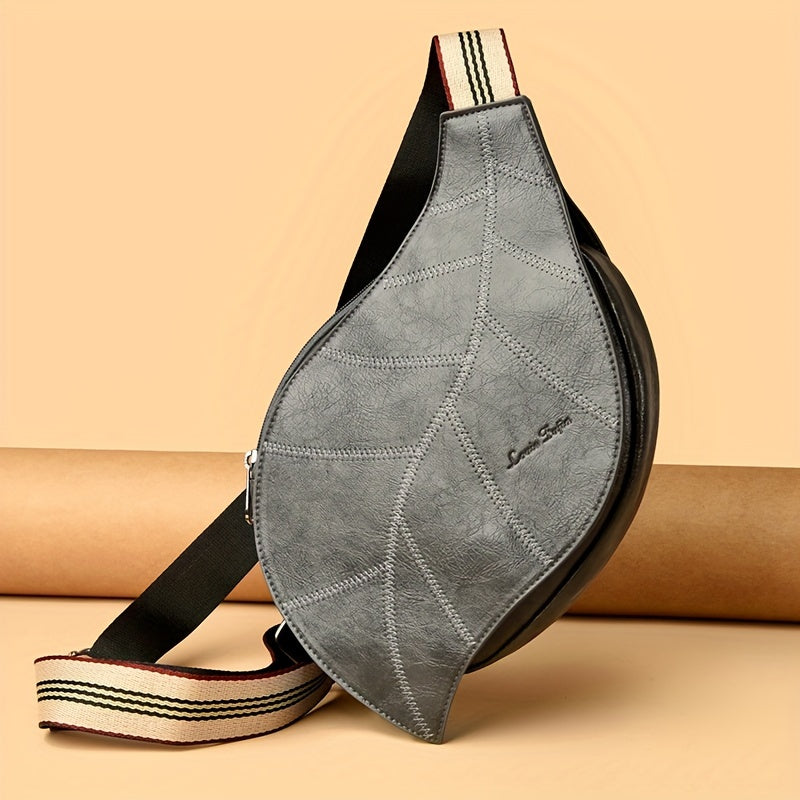 Vintage Faux Leather Crossbody Bag – Justerbar Rem med Spänne
