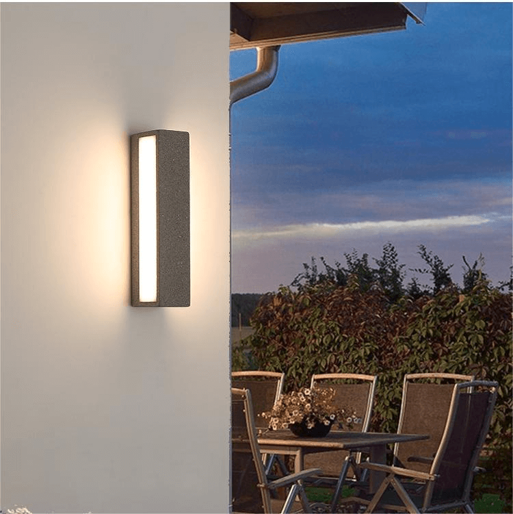 LED Utomhusvägglampa - Rättvinklig Design