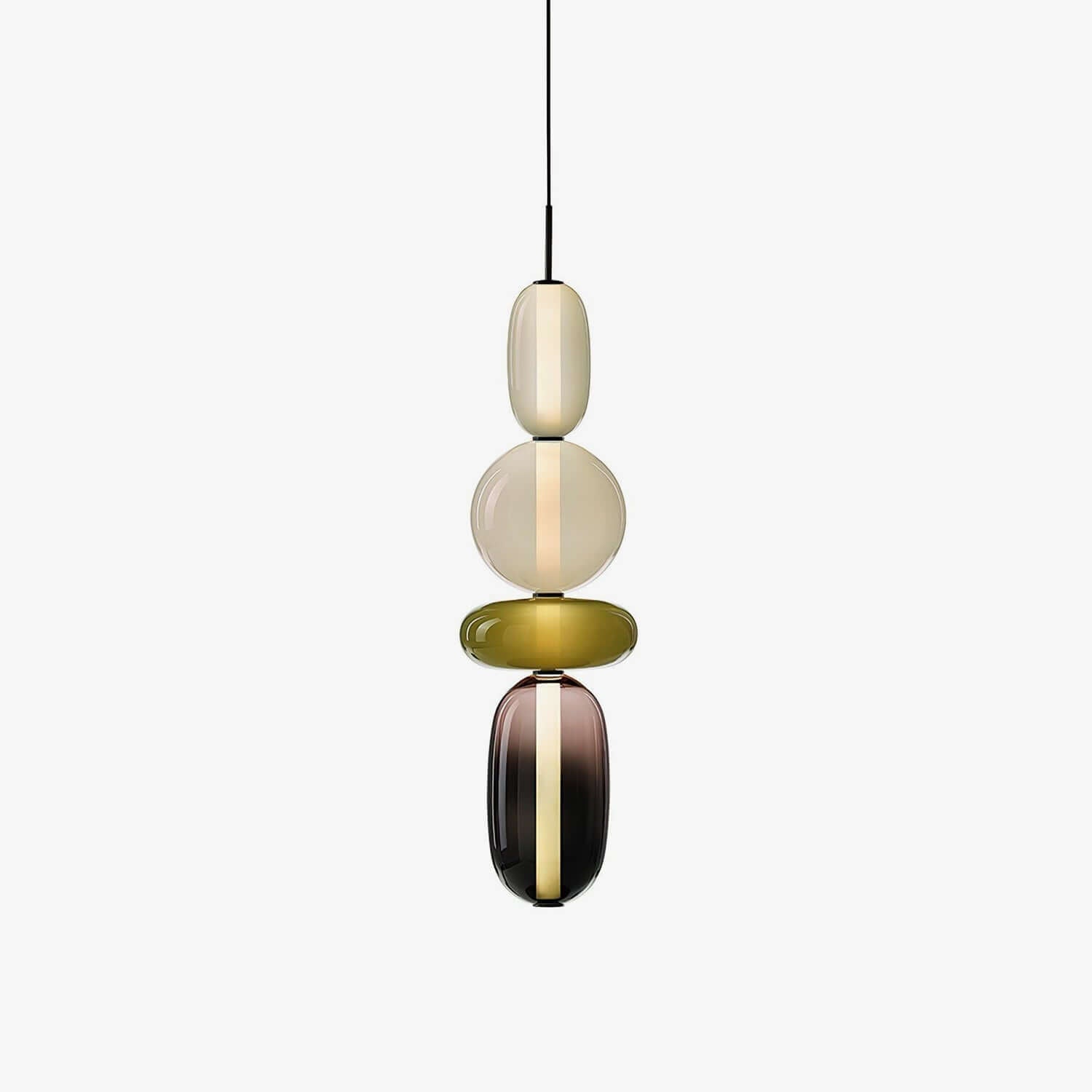Modern Taklampa med Färgat Glas