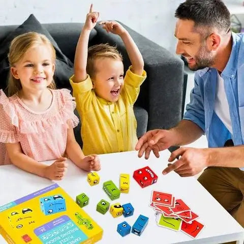 Interaktivt byggblocksspel för barn – MimikMatch