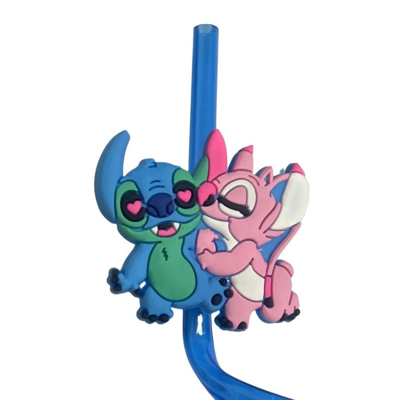 Stitch Återanvändbar Sugrör Set – 16 Färgglada Sugrör för Fester och Födslar