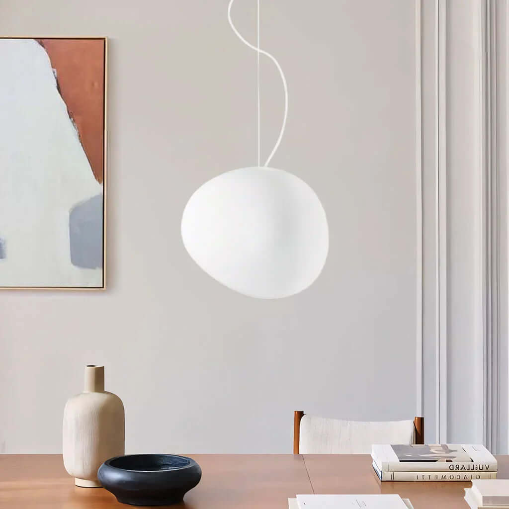 Vit Kisel Hänglampa - Modern & Minimalistisk