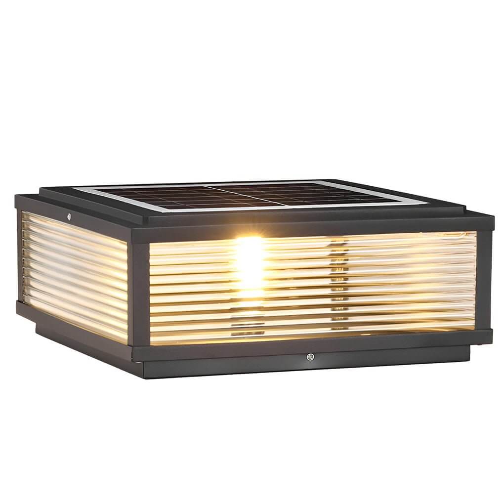 Modern LED Utomhus Stolplampa - Ribbat Glas
