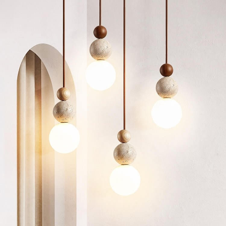 Modern Hänglampa i Travertin - Enkelt Design