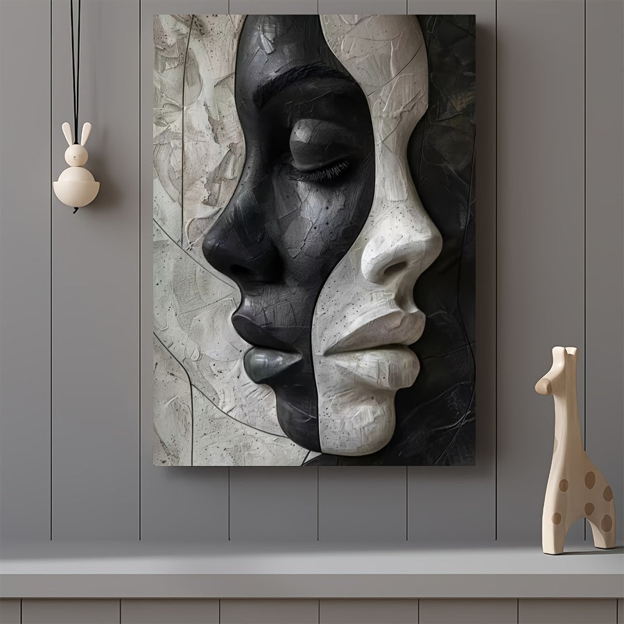 Abstrakt Kvinnlig 3D Porträtt – DIY Canvas Set för Konstälskare