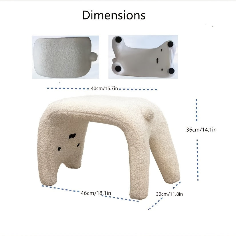 Kattformad Plyschpuff – Mysig och Funktionell Design