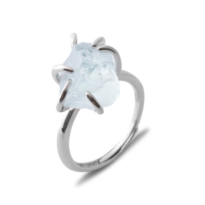 Sexklor Justerbar Ring med Naturlig Kristall – Liora