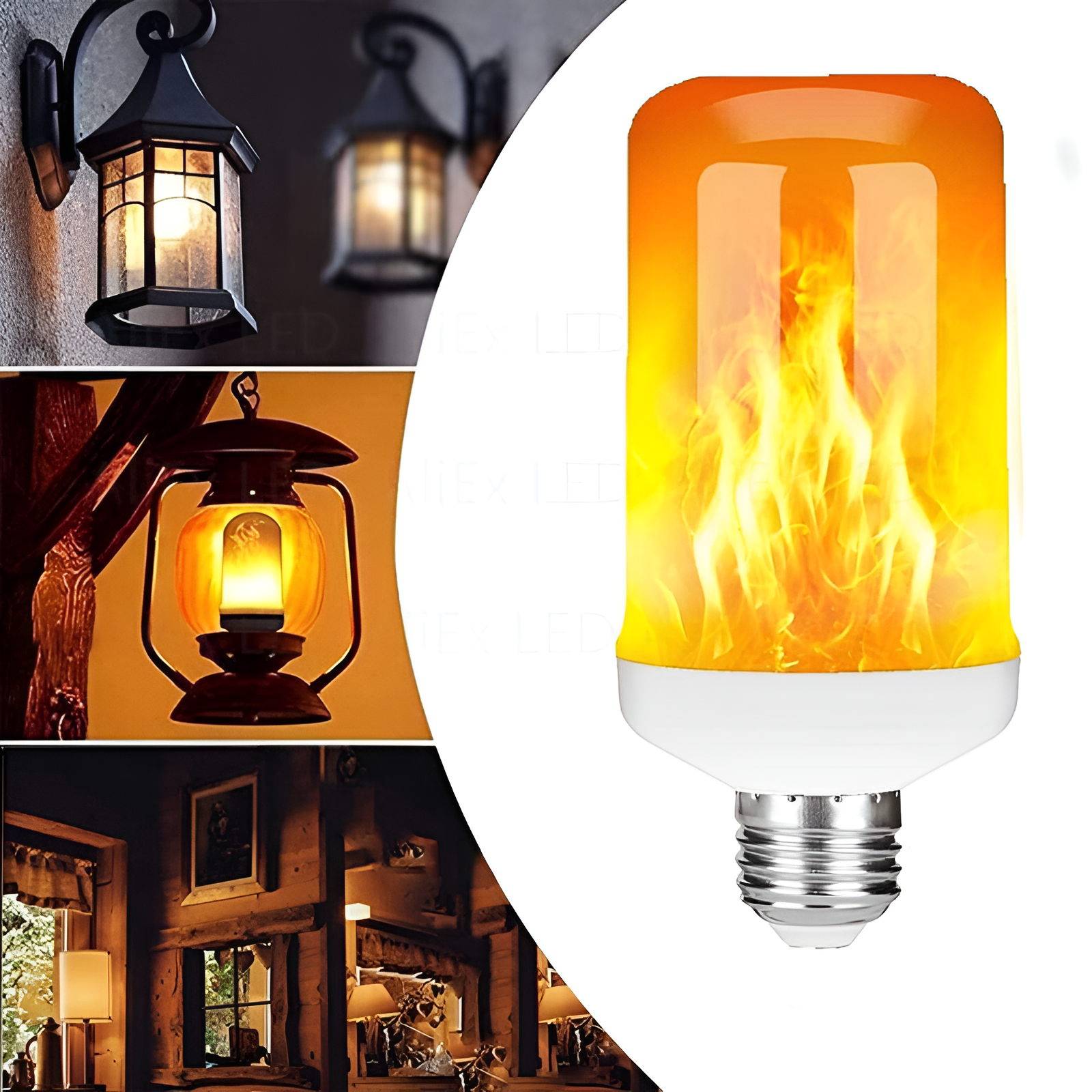 Flame Effect Lamp - 9W Simulerad Flamma Lampa