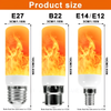 Flame Effect Lamp - 9W Simulerad Flamma Lampa
