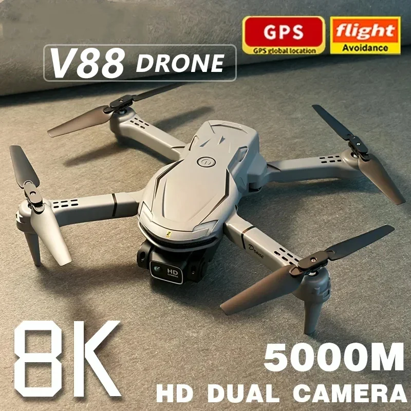 Mini V88 Drone 8K med GPS och HD-kamera - Professionell drönare för luftfotografi