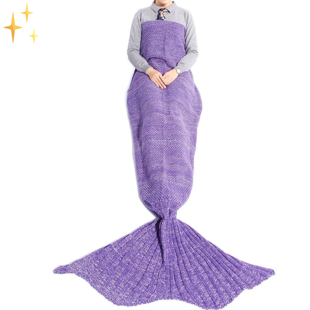Varm Stickad Sjöjungfru Filt – MermaidDreams