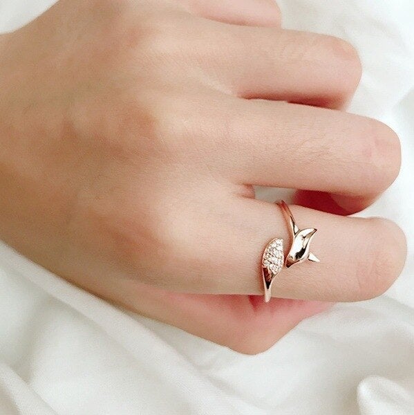 Rosa-Silver Räv Ring - Finn (Köp 1 Få 1 GRATIS)