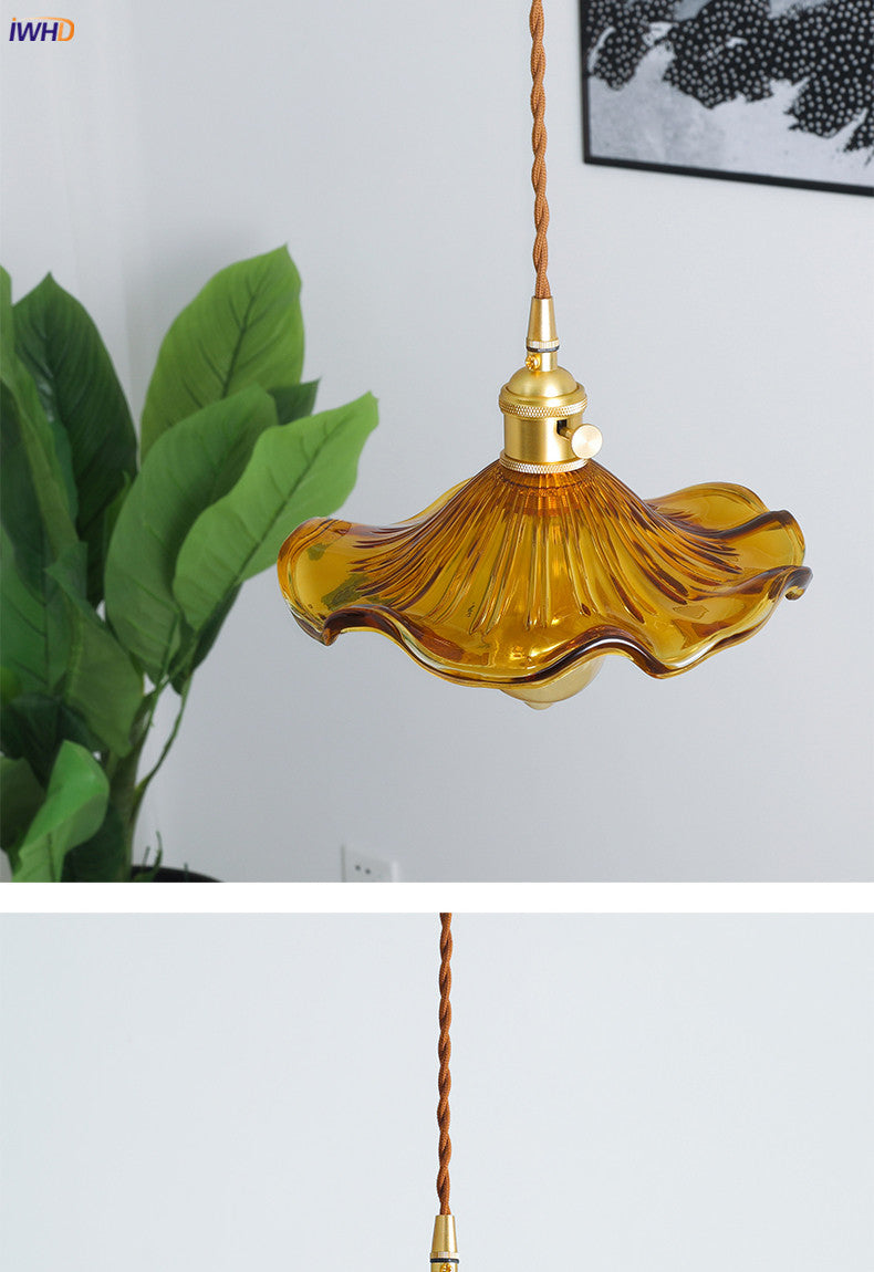 Nordisk Design LED Hänglampa | Färgglad Glas- och Kopparbelysning för Sovrum, Vardagsrum & Barer