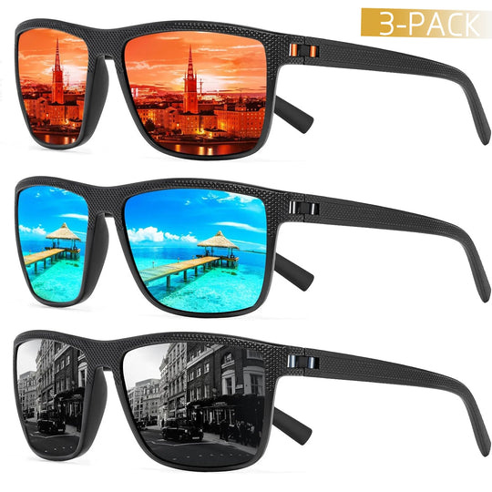 Polariserade Solglasögon 3-Pack | UV-skydd