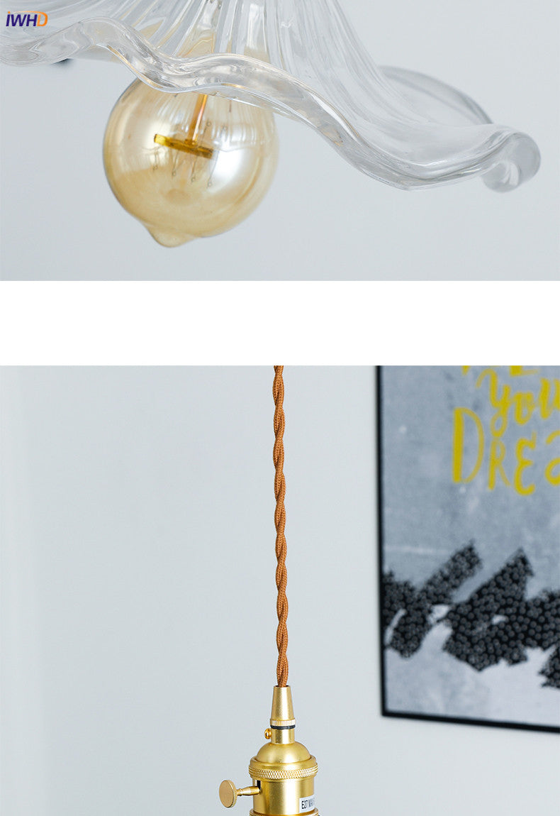 Nordisk Design LED Hänglampa | Färgglad Glas- och Kopparbelysning för Sovrum, Vardagsrum & Barer