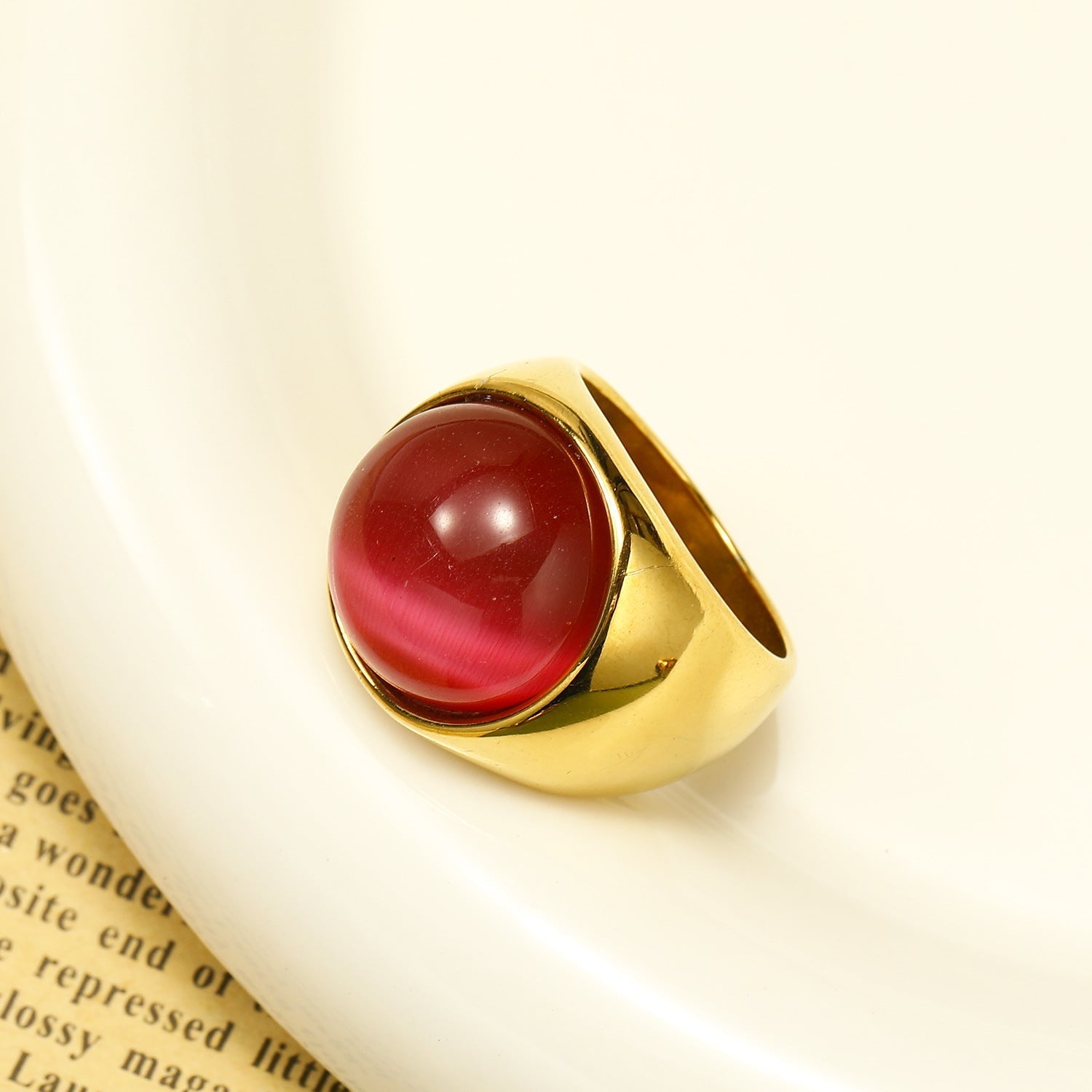 Stor Kattöga Ädelsten Ring – Liora